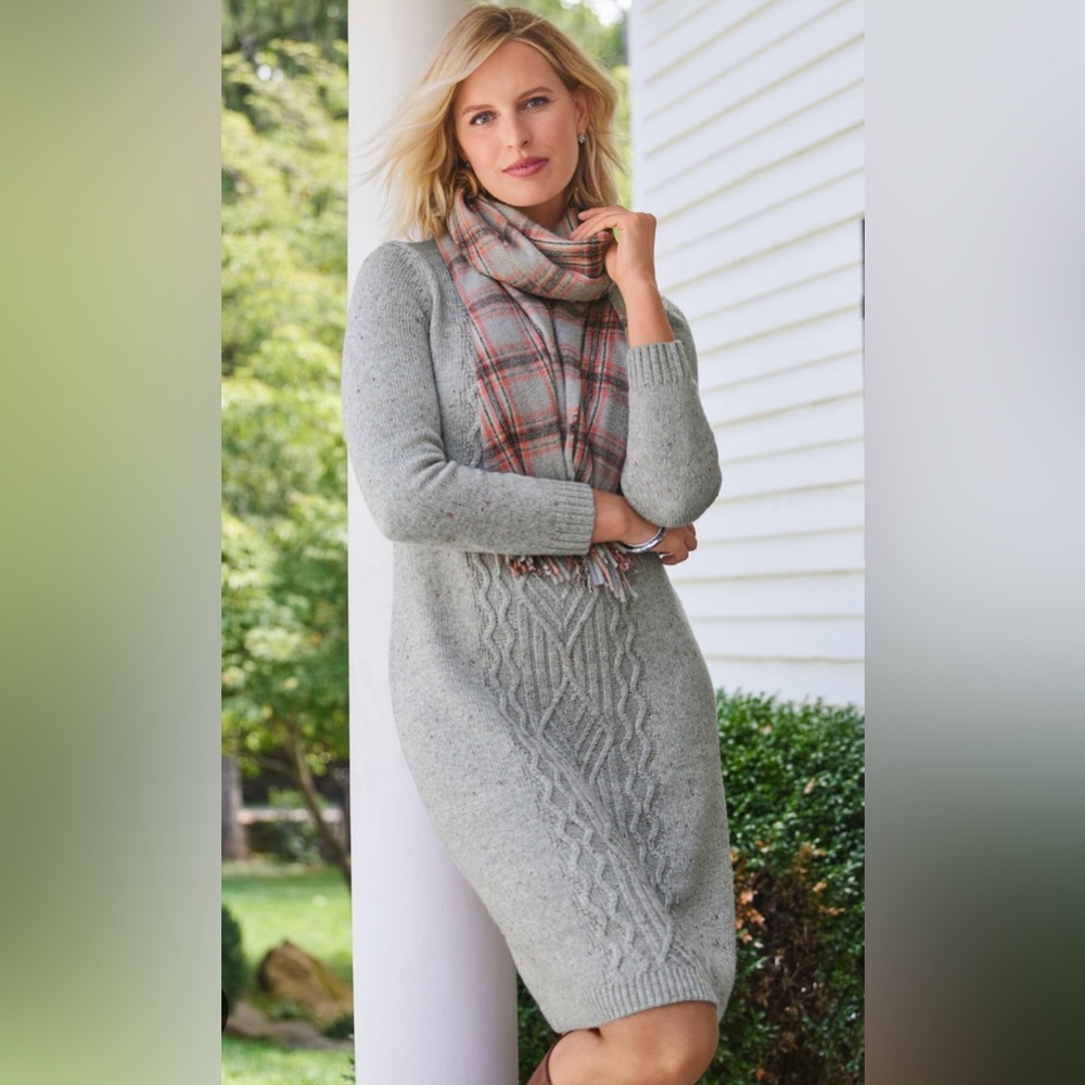 Talbots Gray Sweater Dress Size Petite P